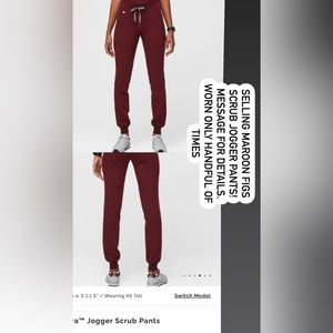 Maroon Figs Jogger Scrub Pants size Small Regular length